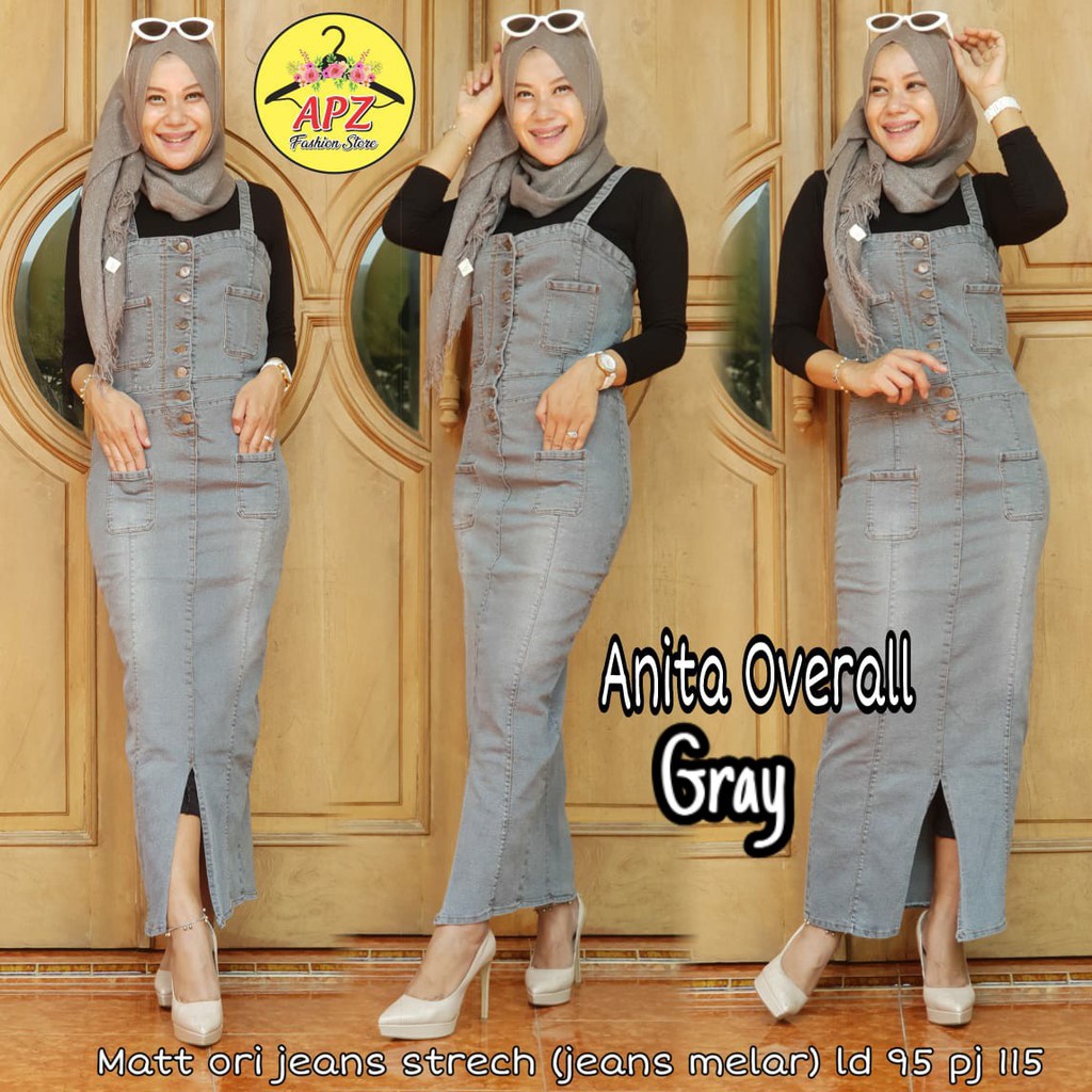 ANITA OVERALL MATT JEANS TEBAL MELAR