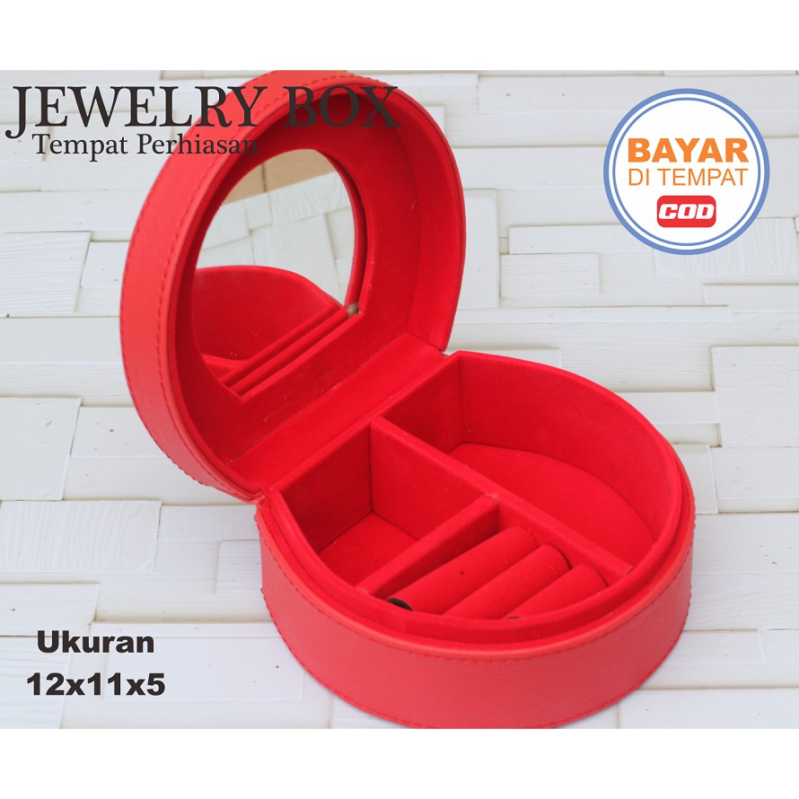 Jewelry Box, Kotak Tempat Perhiasan, Mini Simple Jewelry Box - Merah