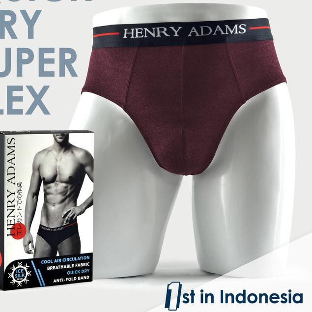 Bagus Banget-950  Celana Dalam / Underwear 4 pcs Brief Ice Silk Henry Adams - L