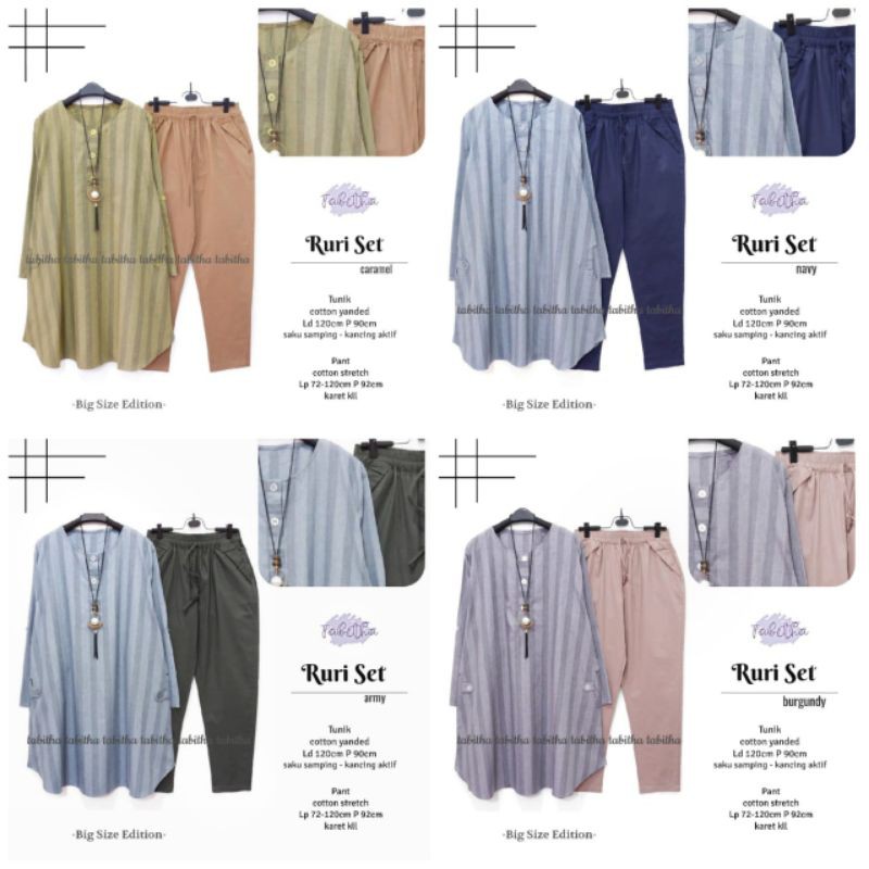 Ruri Setelan wanita super jumbo fashion solo recommended high quality