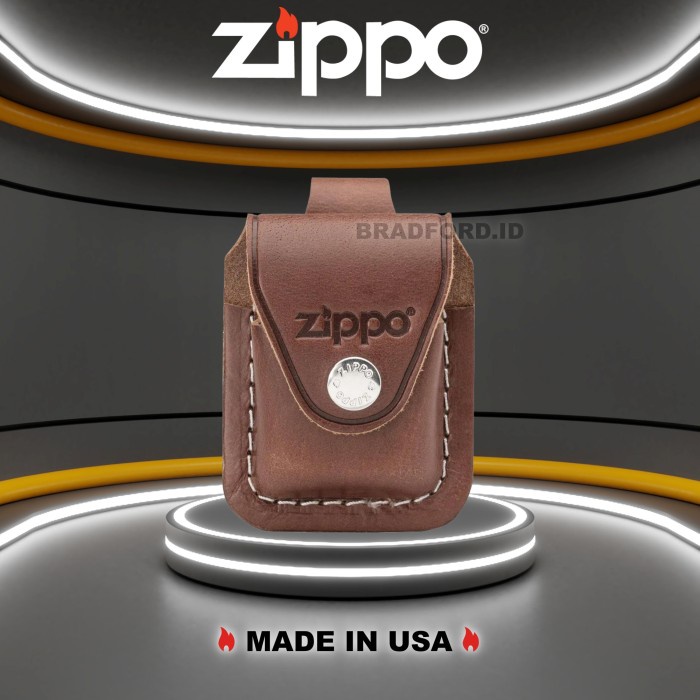 Dompet Zippo Brown Lighter Pouch Loop LPLB Original USA