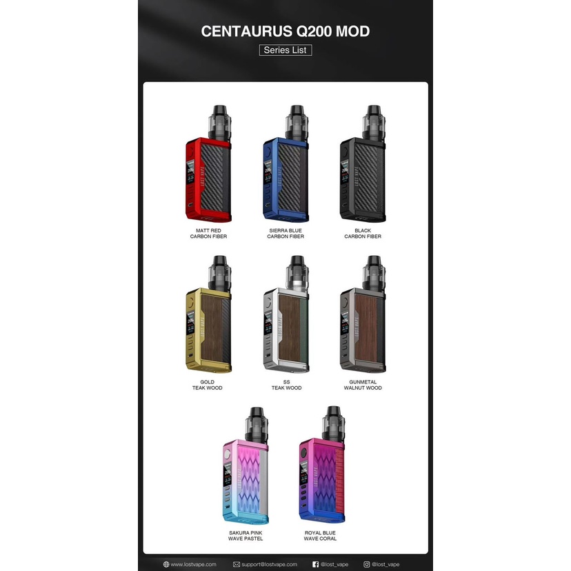 LOSTVAPE AUTHENTIC NEW CENTAURUS Q200 MOD KIT DEVICE