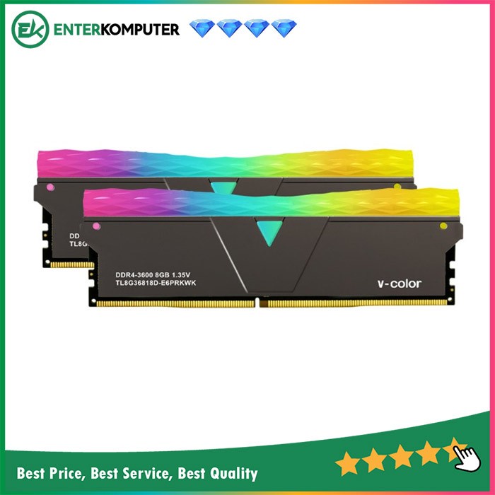 V-Color DDR4 Prism Pro RGB 16GB (2x8GB) 3600Mhz - Black Heatsink