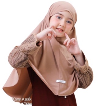 Hijab Bergo Maryam Tali Anak Kaos Tanggung 6-10 Tahun
