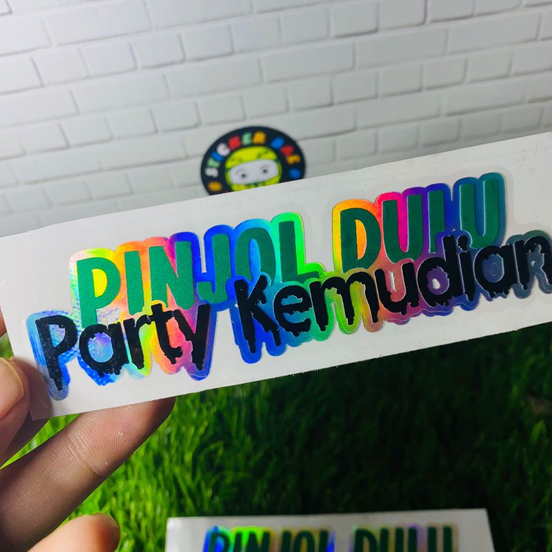 Stiker pinjol dulu party kemudian cuting sticker 1pcs variasi motor