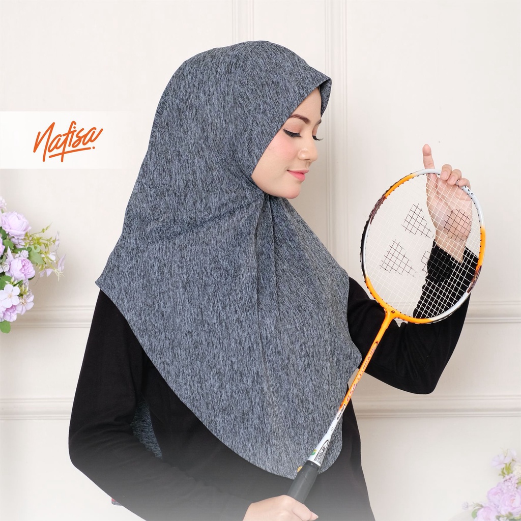 Jilbab Instan Bergo Nafisa AYANA Motif| Hijab Non Pad  Premium Kerudung Instan Motif Tanpa Bergo