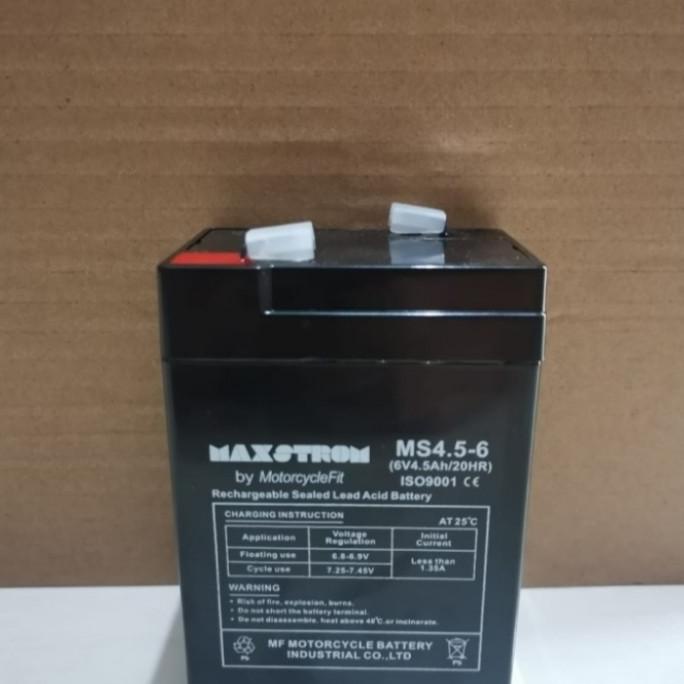 Aki Emergency 6V 4.5AH / Aki Maxotrom 6V 4.5 AH / Aki VRLA 6 V 4.5AH terlaris