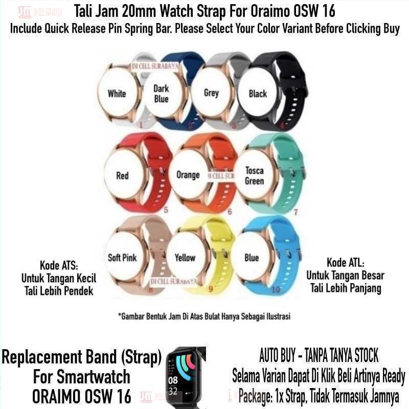 ATS ATL Watch Strap Oraimo OSW 16 OSW16 - Tali Jam 20mm Colorful Rubber