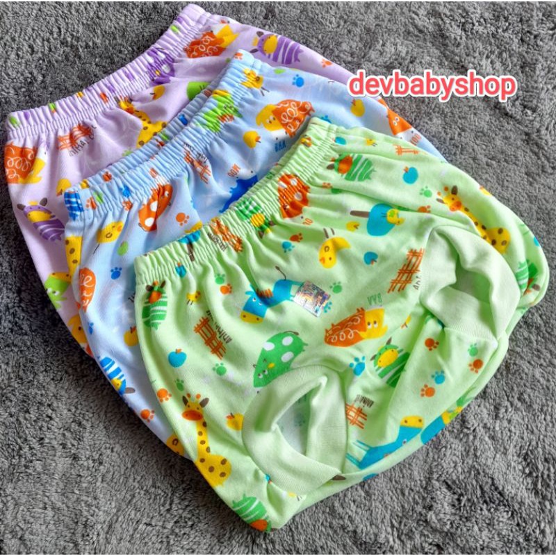 JAY JAY -CELANA POP BAYI NEWBORN-CELANA PENDEK BAYI-CELANA POP PRINT WARNA