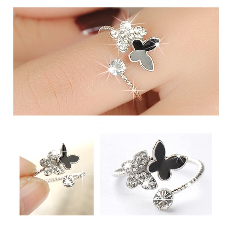 Cincin  Perhiasan cincin emas wanita mode berlian imitasi Korea Ring titanium