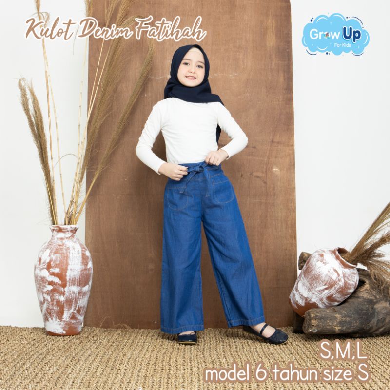 kulot jeans anak perempuan umur 6-12 tahun