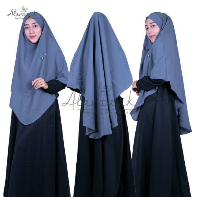 Alantasik - French hijab XL Jilbab Hijab Kerudung Bergo Instan  Cadar  Syari Jumbo khimar wolfis R.8