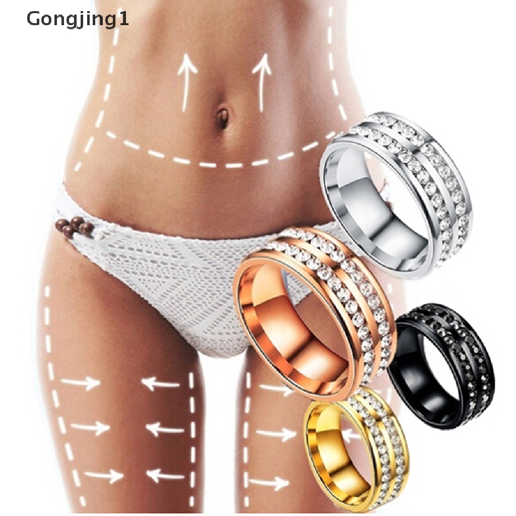 Gongjing1 Cincin Magnetik Hias Kristal Berlian Imitasi Untuk Menurunkan Berat Badan