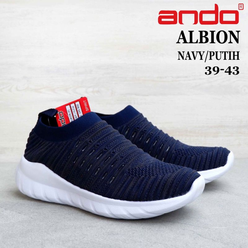 SEPATU ANDO ALBION - SEPATU SNEAKERS PRIA SEPATU SLIP ON PRIA RAJUT