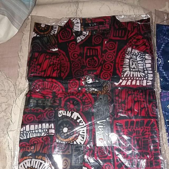 Ameliashop16 Kemeja Batik Songket Pria Diamond M L Xl Xxl Xxxl