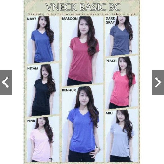 Kaos Vneck polos , 1kg muat 7pc , bahan spandex , fit to L