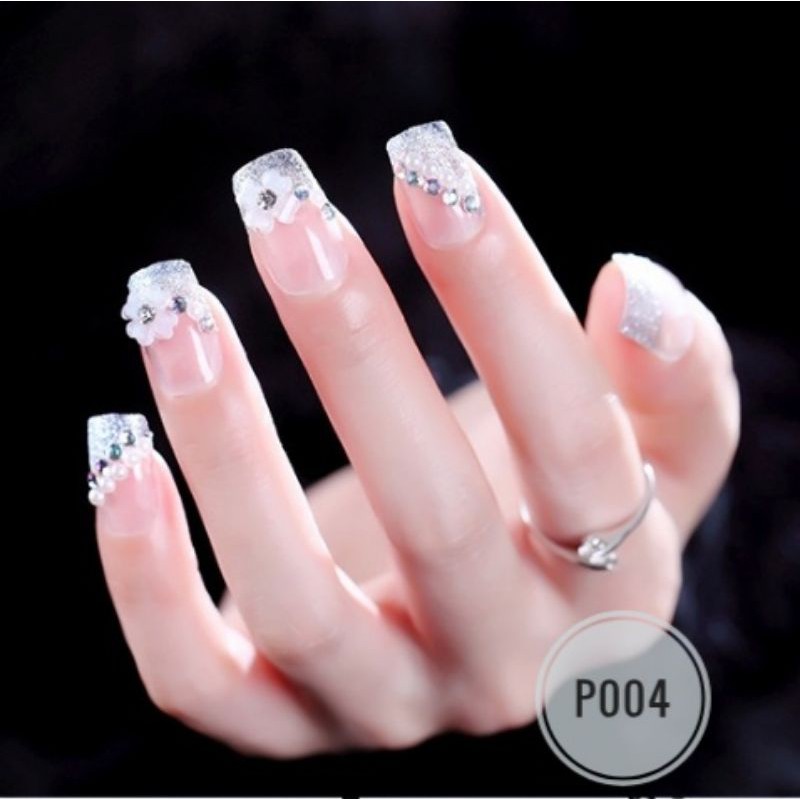 Kuku Palsu 3D/ Nail Art/ untuk Pengantin/isi 24pcs Fake Nails for Bride