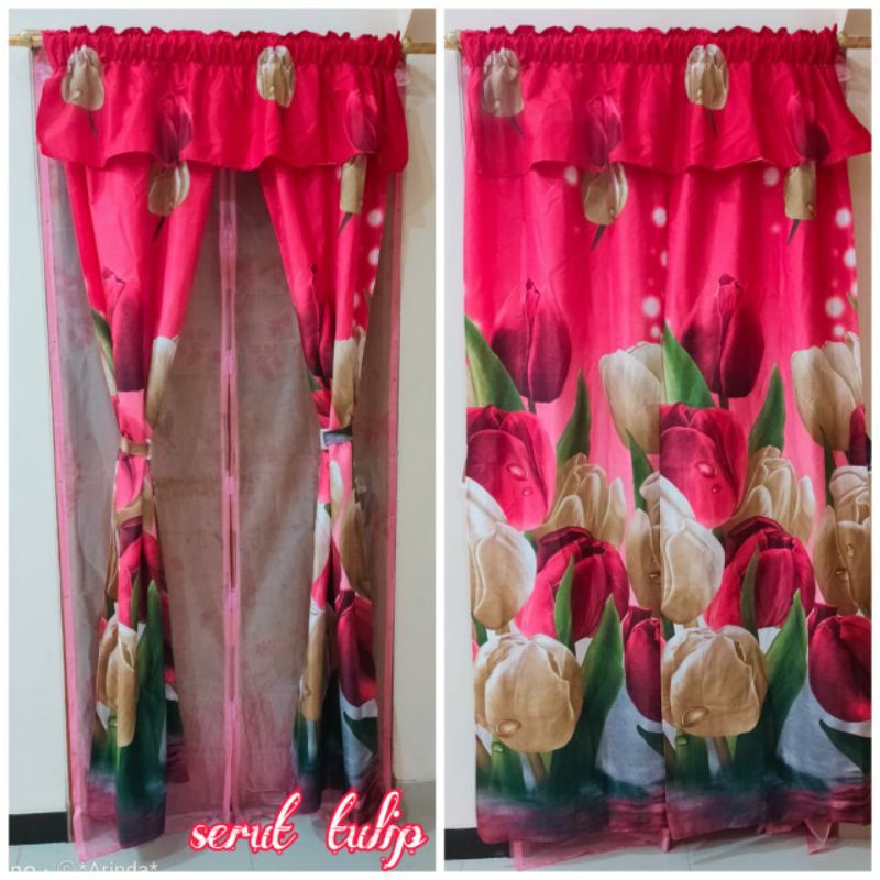 gorden serut bunga tulip pink