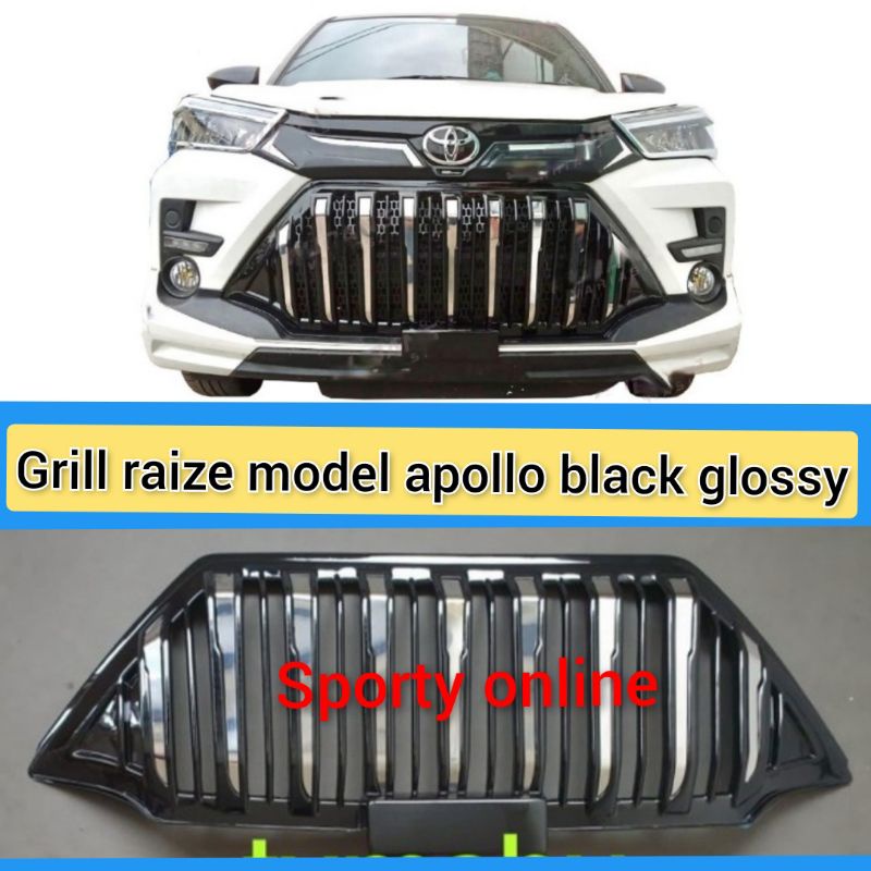 grill toyota raize model apllo  black glossy