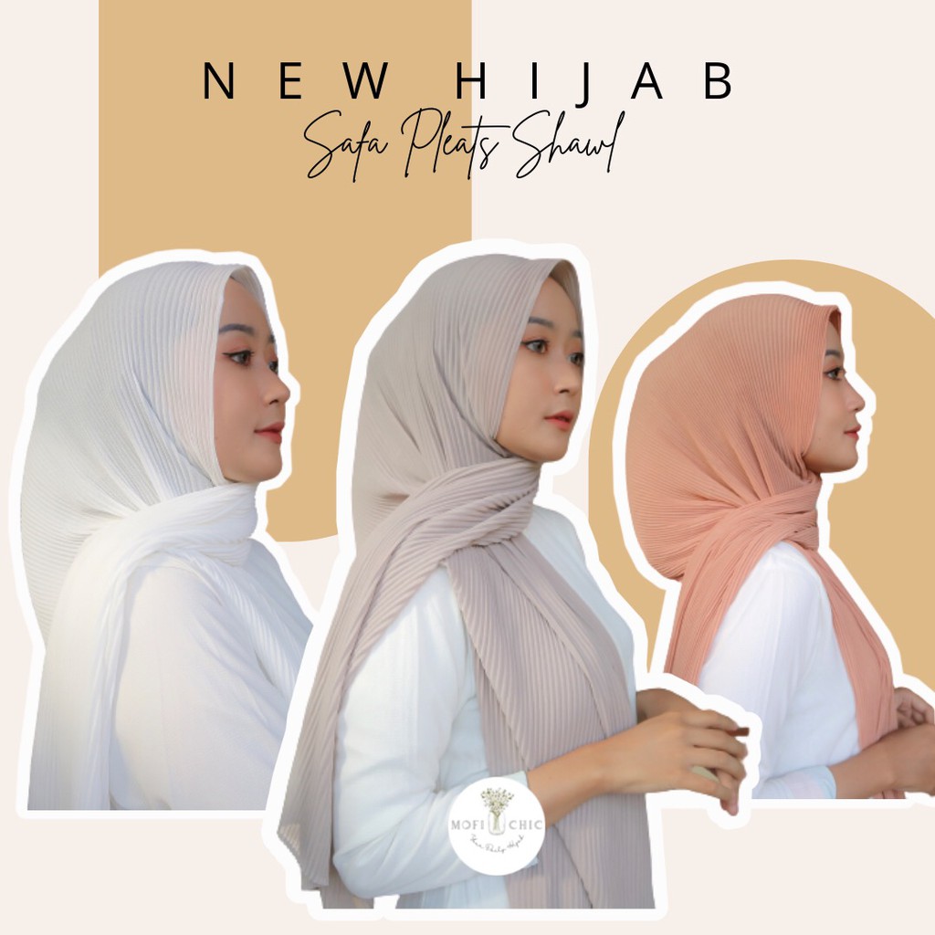 Safa Pleats Shawl / Pashmina Full Plisket (Tanpa Lipatan Garis Tengah)