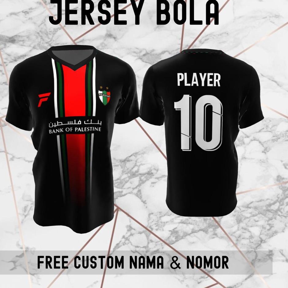 Tidak Diragukan.. Jersey Palestina Timnas Negara Bola Baju Kaos Custom Nama dan Nomor Punggung - 173