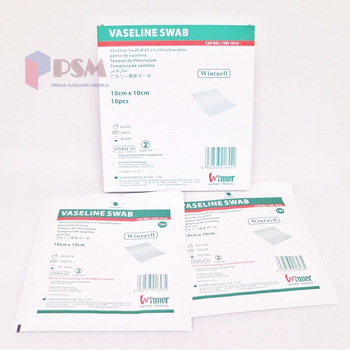 Vaseline Swab 10x10cm / Wintuell sejenis Lomatuell Sofratuelle Daryanttulle