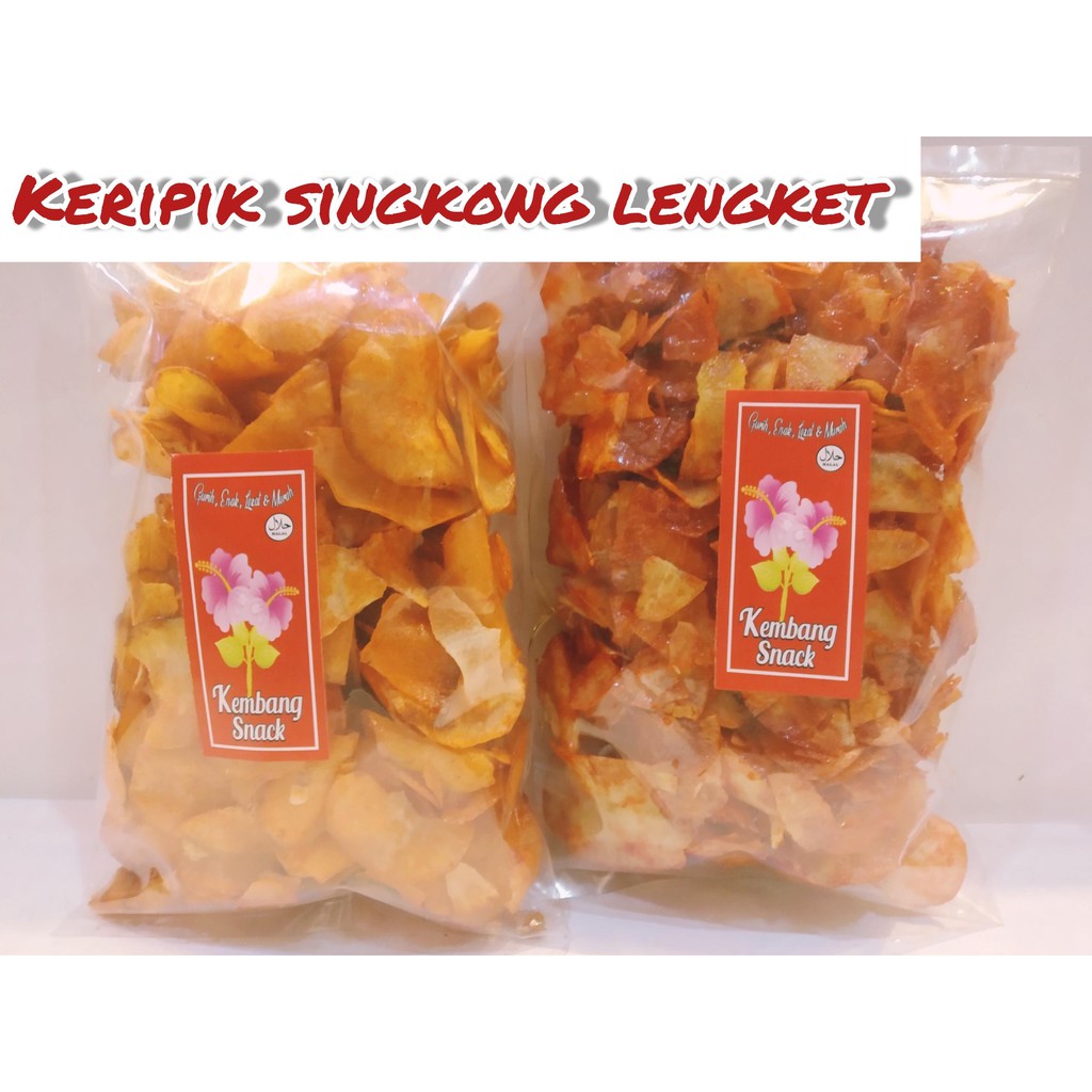 

KUE KERING- KRIPIK SINGKONG LENGKET RASA PEDAS DAN MANIS KEMASAN 250GR-KEMBANG SNACK