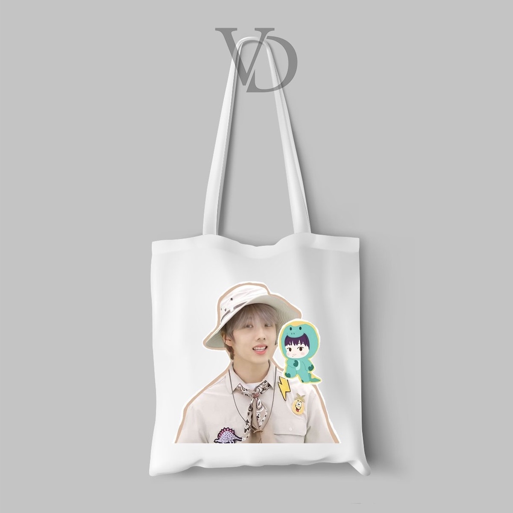 NCT DREAM DINO /TOTE BAG MOTIF SAFARI NCT REX / KPOP TOTE BAG / TAS BELANJA MOTIF KOREA