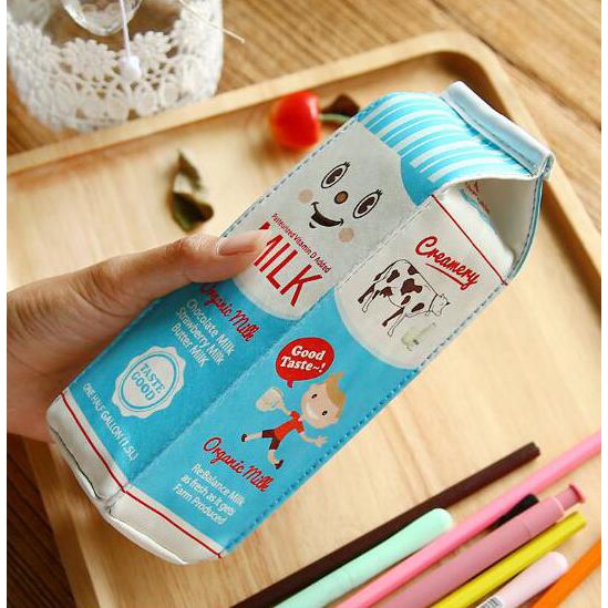 

Kotak Pensil Bentuk Kotak Susu / Milk Tempat Alat Tulis Tempat Pensil - Biru Muda