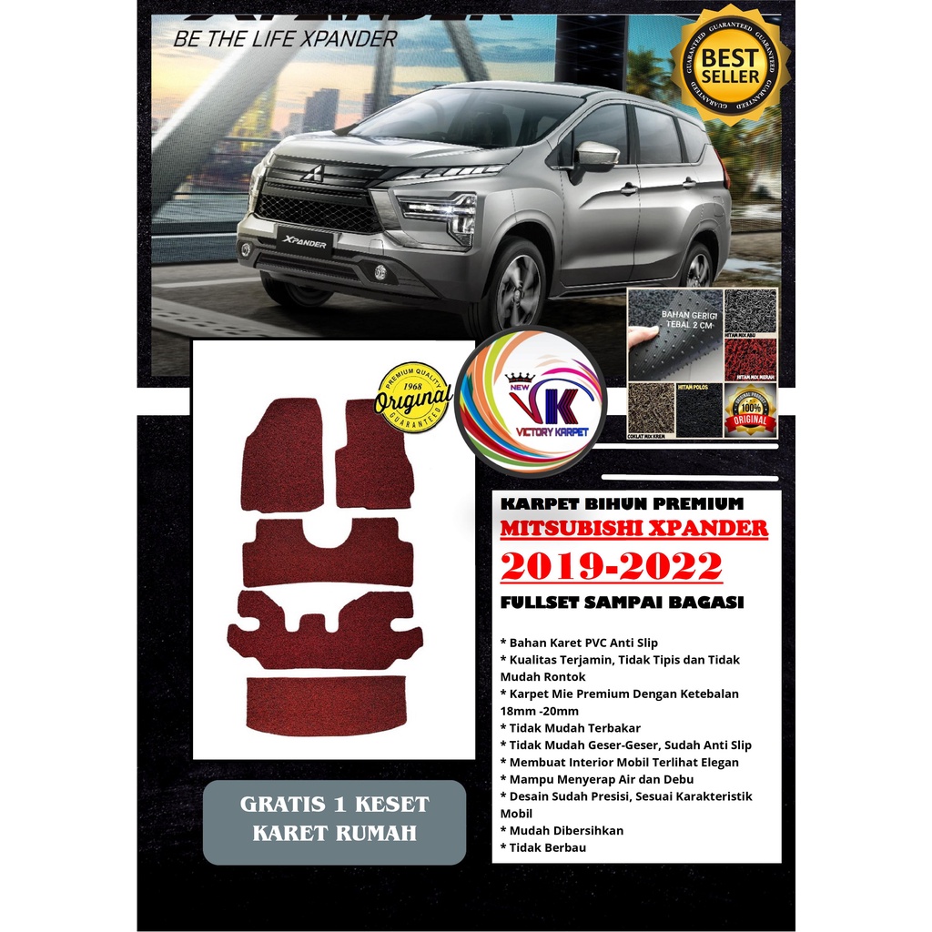 KARPET MOBIL XPANDER CROSS 2019/2021 MIE BIHUN FULLSET GRATIS KESET