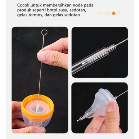 Sikat pembersih sedotan stainless Brush Straw 1pcs / Sikat Pembersih Sedotan Botol Minum Bayi