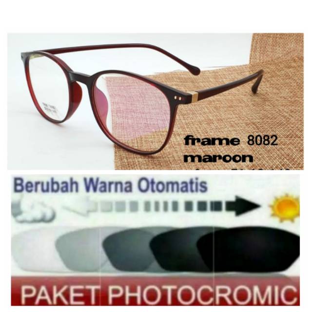 Frame Kacamata Trendy Anti UV, Kaca mata Photocromic, Kacamata Minus, Kaca mata Plus Pria Dan Wanita