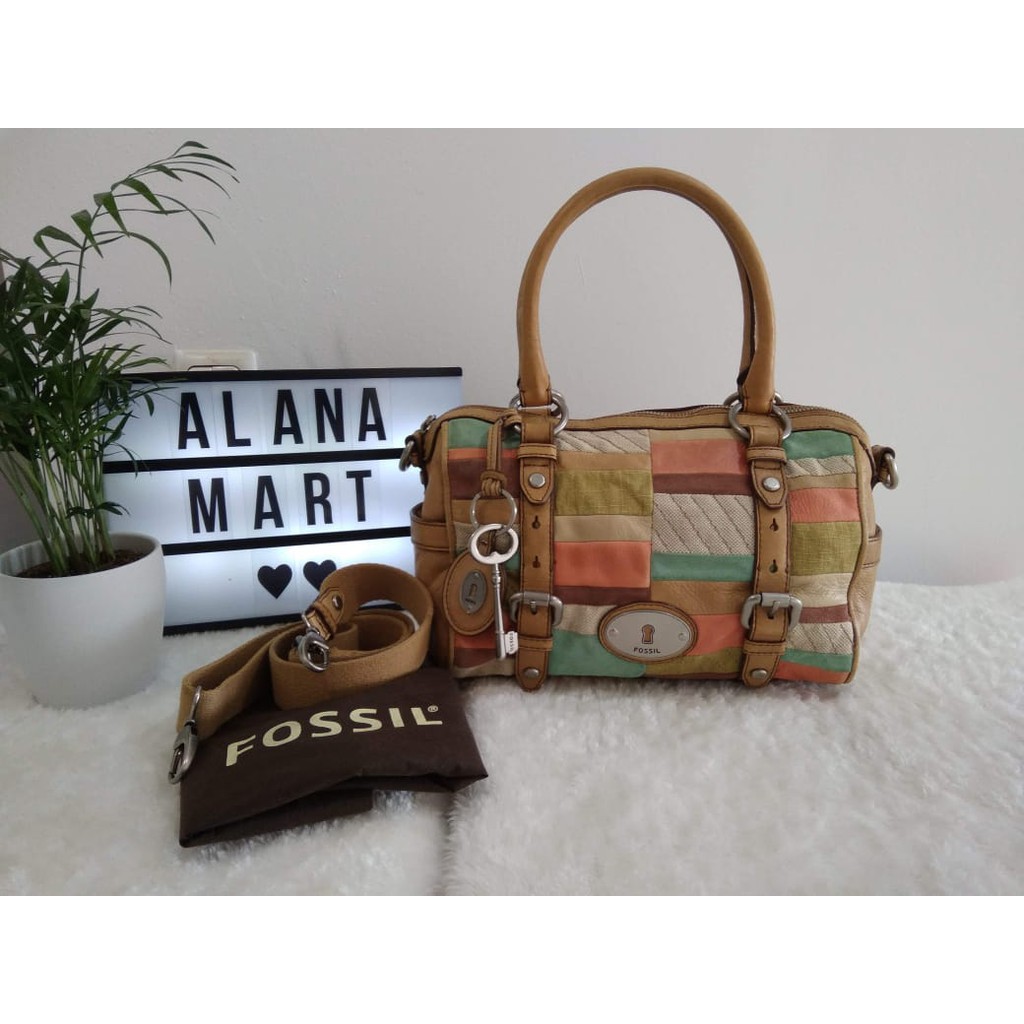 Fossil Maddox Satchel patchwork Large