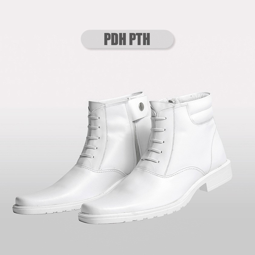 SEPATU PDH PTH/PUTIH Pria KULIT Asli