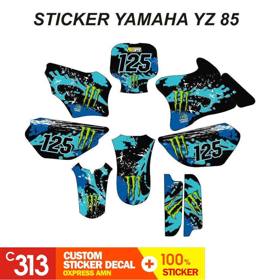 Stiker Decal YAMAHA YZ 85 YZ New YZ Modif Bebek Custom Sticker (23)