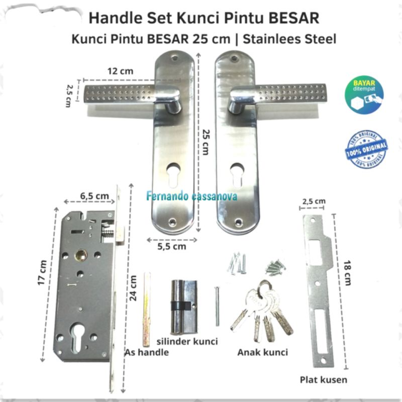 Handle Set Kunci Ukuran Besar 25 cm / Bodi Ongkel / gagang