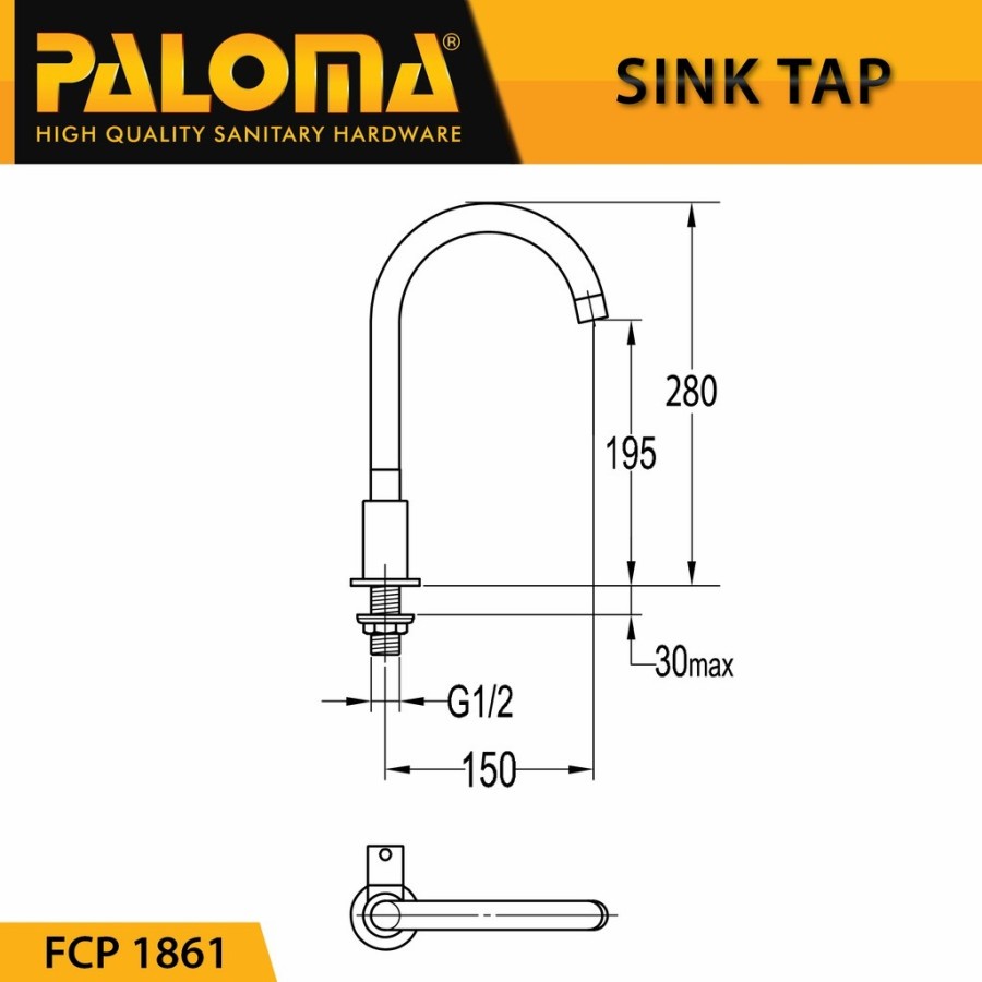 Tap PALOMA FCP 1861 Keran Kran Air Dingin Sink Wastafel Dapur