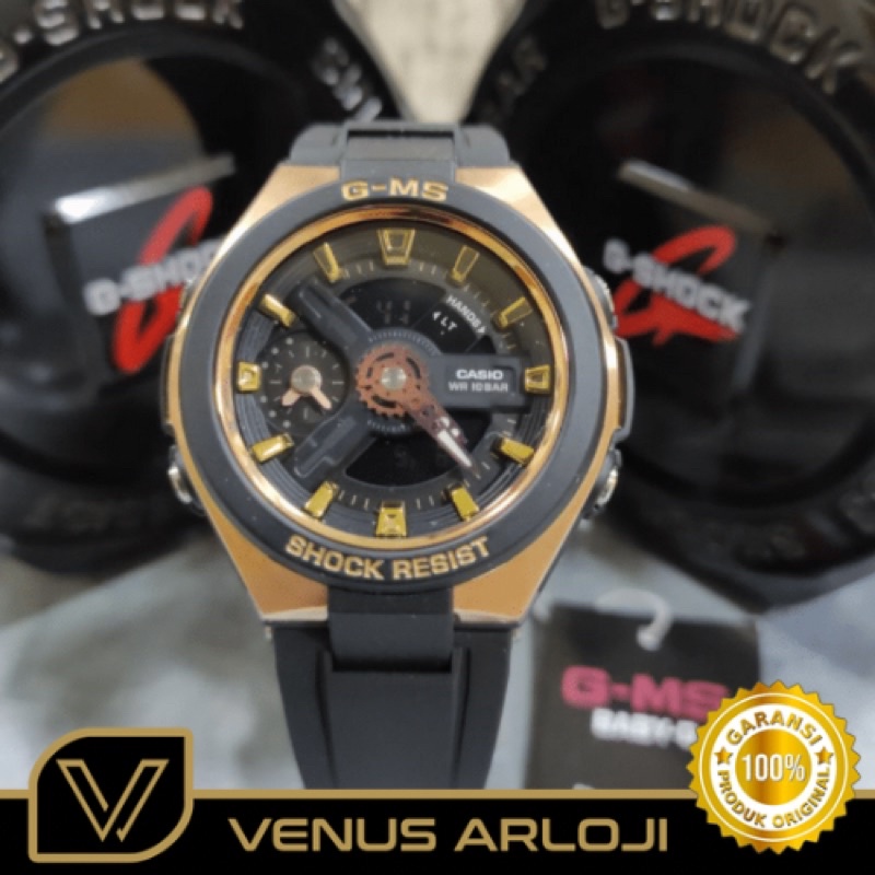 Jam Casio G-Shock MSG-400G-1A1DR MSG 400G 1A1DR Pria Hitam Rosegold Karet Hitam Bulat