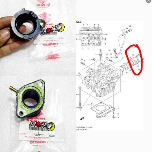 Pipe pipa intake manipol suzuki satria fu karbu ori sgp