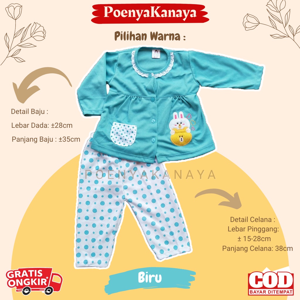 Setelan Baju Bayi Piyama Bayi Panjang Perempuan KONI Yeiko 6-18 bulan SPY05