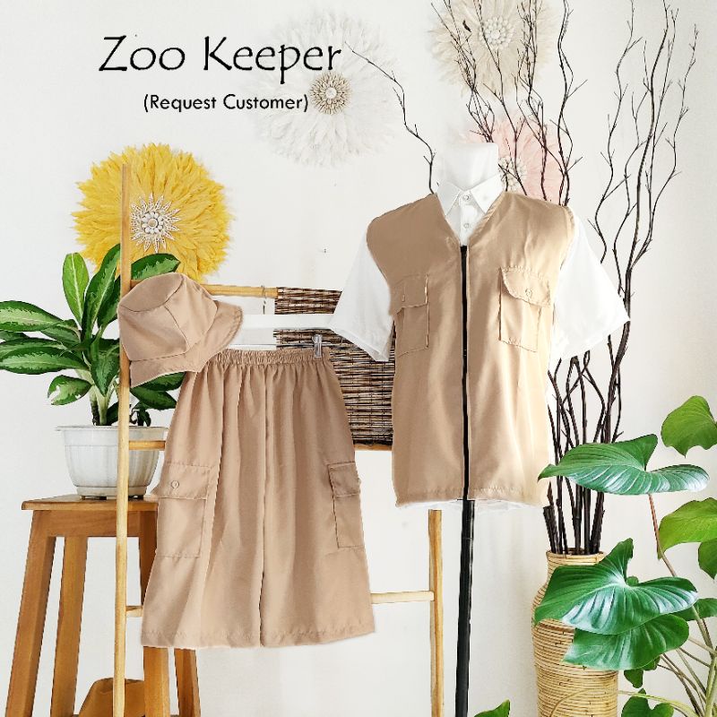 kostum safari anak dan dewasa / baju safari / kostum zoo keeper /kostum pemburu