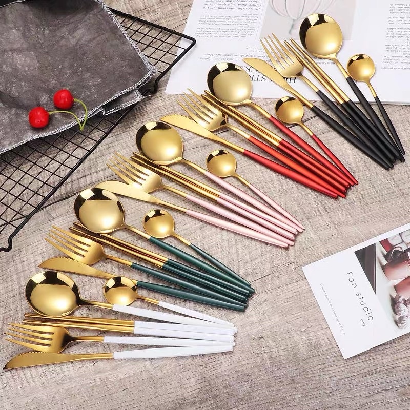 SET ALAT MAKAN CUTLERY KOREA STAINLESS STEEL TEBAL / SENDOK SUMPIT GARPU PISAU TRAVEL KOREA SET /  CHOPSTICKS SPOON FORK KNIFE KOREA HIGH QUALITY FINISHING / SUJEO SET / PAKET ALAT MAKAN PREMIUM / SET PERALATAN MAKAN WARNA WARNI / CUTLERY SET