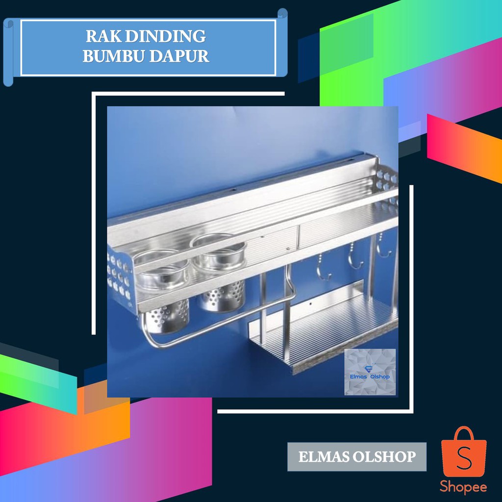 Rak Dinding Bumbu Dapur / Rak Bumbu / Peralatan Dapur