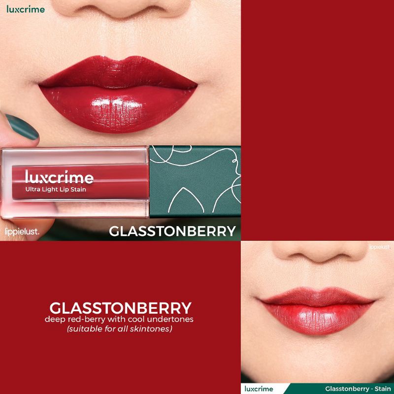 LUXCRIME Ultra Light Lip Stain Glasstonberry/Amber/Flaminggo/Apricot/Rose Sand