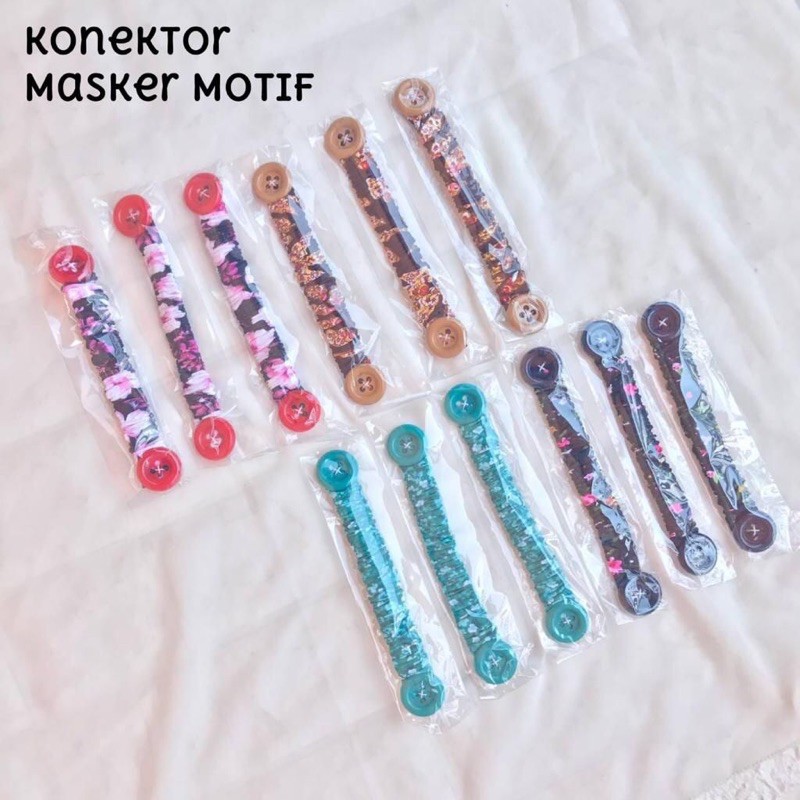 KONEKTOR MASKER 12PCS (1LUSIN) MOTIF &amp; POLOS