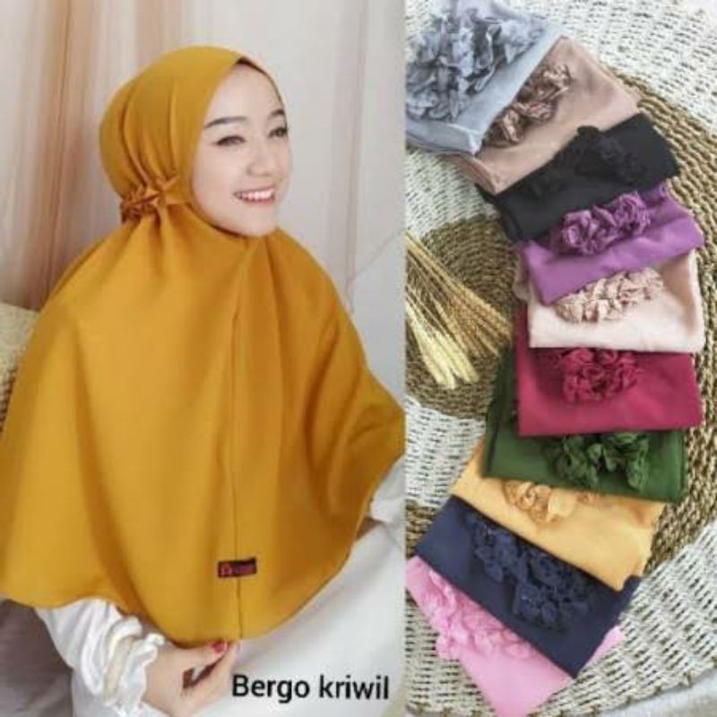 HIJAB MURAH BERGO TALI KRIWIL DIAMOND / JILBAB INSTAN MERGO MARYAM TALI KRIWIL DIAMOND