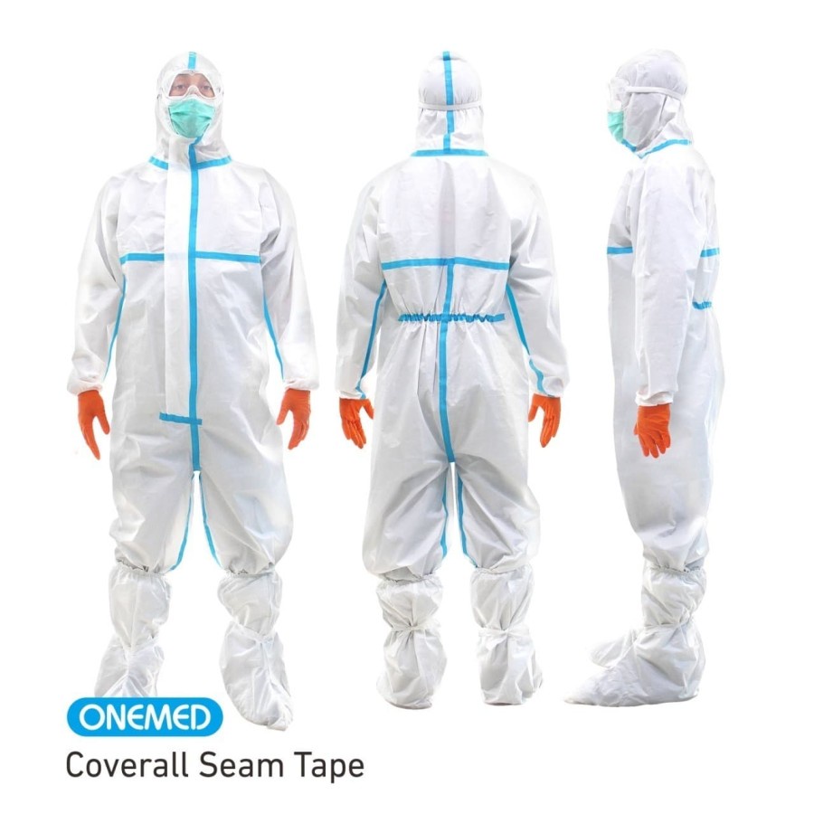 Baju APD Coverall Putih Seam Seal Tape Onemed