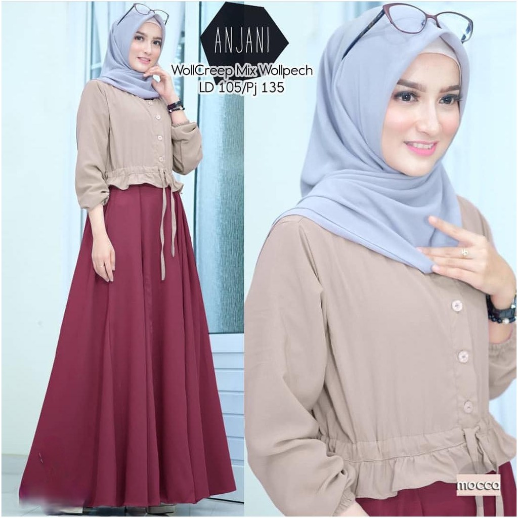Grosir Baju Gamis Fashion Wanita Muslim Anjani Dress