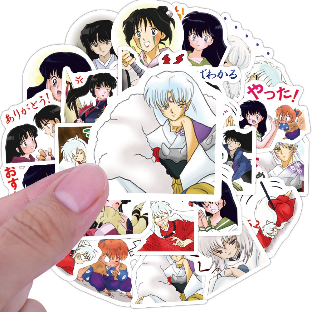 Jepang anime InuYasha stiker kartun bagasi Jurnal bahan cangkir air ponsel case PVC Tangan Buku stik