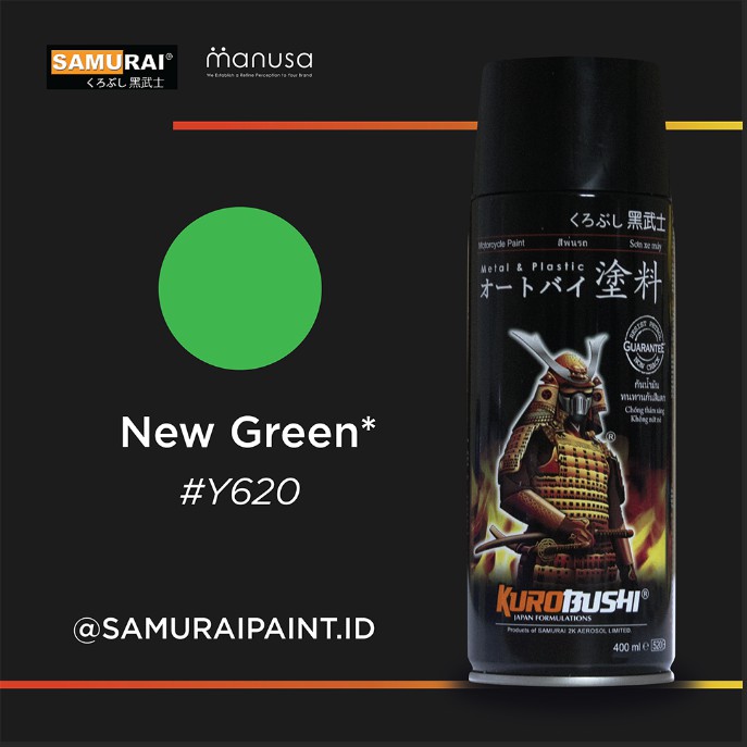 Pylox Samurai Paint New Green Yamaha #Y620 Cat Aerosol Kualitas Kompresor